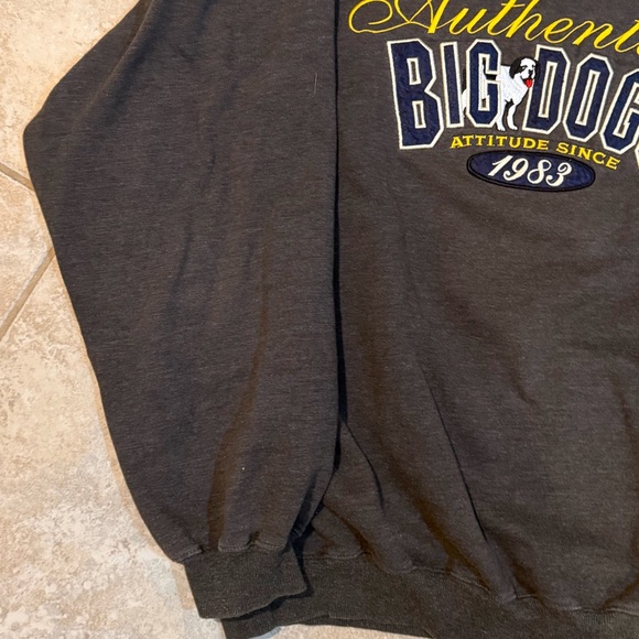Vintage 1990’s Big Dogs Men's Charcoal Crewneck Sweatshirt w/ embroidered logo - Picture 5 of 8